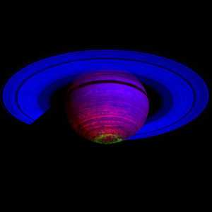 Catching heat in Saturn’s atmosphere 🪐A mystery that’s unravelling … ⁣
⁣
This false-color composite image, constructed from data obtained by our Cassini spacecraft, shows the glow of auroras streaking out about 1,000 kilometers or 600 miles from the cloud tops of Saturn's south polar region.⁣
⁣
The upper layers in the atmospheres of gas giants — Saturn, Jupiter, Uranus and Neptune — are hot, just like Earth's. But unlike Earth, the Sun is too far from these outer planets to account for the high temperatures. ⁣
⁣
New analysis of Cassini’s data finds a viable explanation for what's keeping the upper layers of Saturn, and possibly the other gas giants, so hot: auroras at the planet's north and south poles. Electric currents, triggered by interactions between solar winds and charged particles from Saturn's moons, spark the auroras and heat the upper atmosphere.⁣
⁣
Image Credit: NASA/JPL/ASI/University of Arizona/University of Leicester⁣
⁣
#Saturn #NowYouKnow #Planets #Science #NASA #SolarSystem⁣